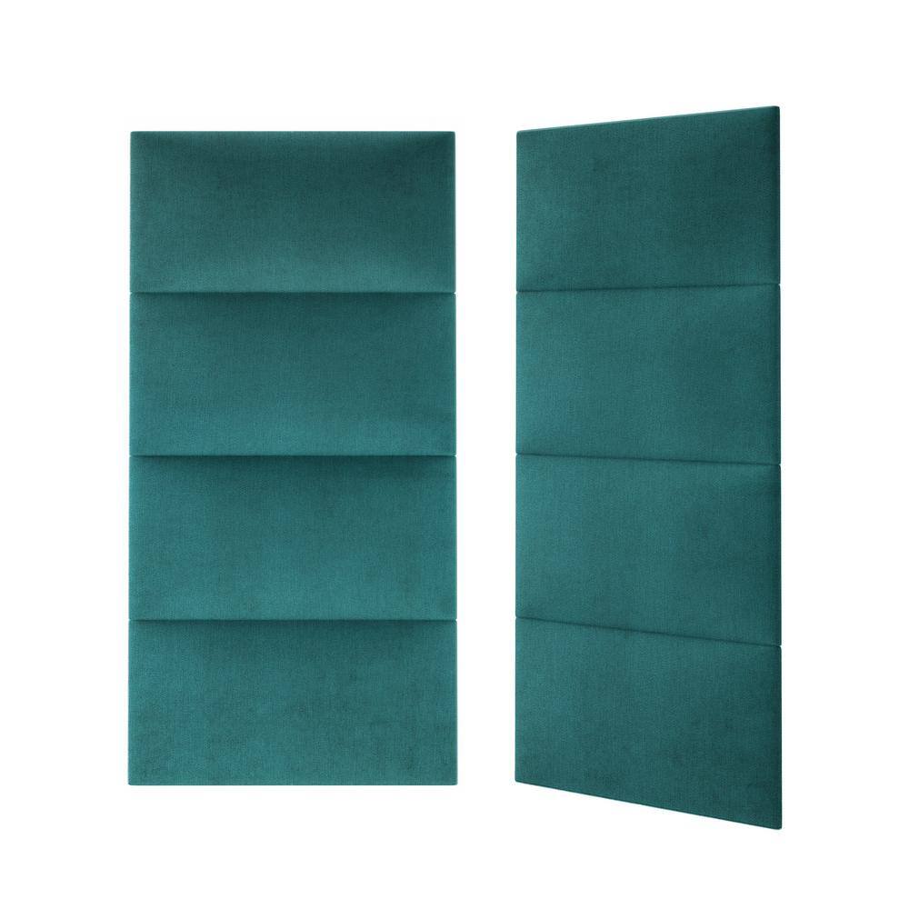 mollis homelike interiors Mollis Decorative Upholstered Headboard PanelAccent Wall Panels - Rectangle 60x30cm Milton M12 Green MO-PP-60x30B1-M12