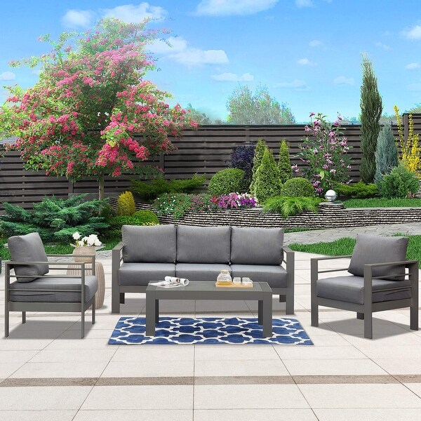 Royalcraft 4 Piece Aluminum Outdoor Patio Furniture Set