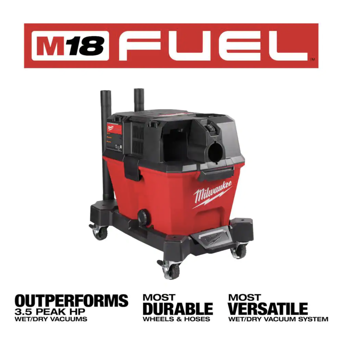 Milwaukee M18 FUEL 6 Gal. Cordless Wet/Dry Shop Vacuum with Filter， Hose， and Accessories