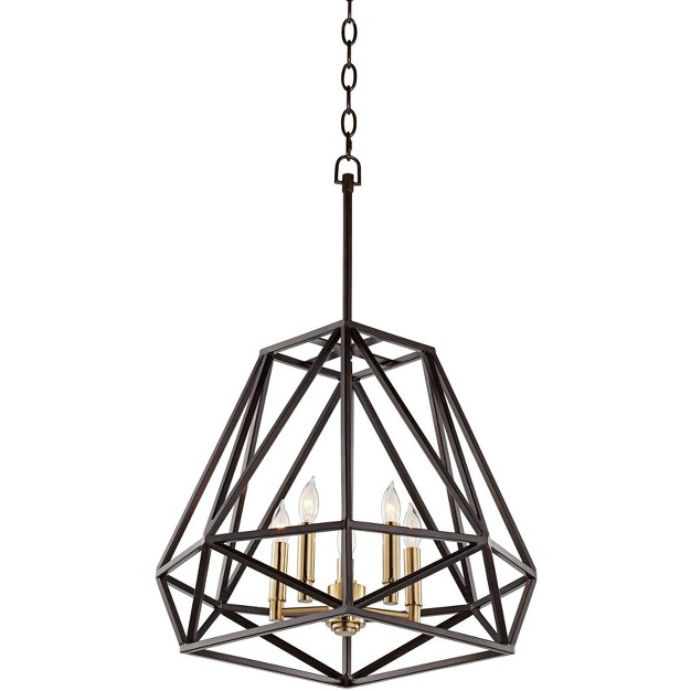 Wide Modern Geometric Cage 5 light Fixture For Dining Room House Kitchen Island Bedroom Home