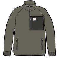 Offgrid 1/4 Zip Recycled Cotton Sweatshirt - Dusty Olive