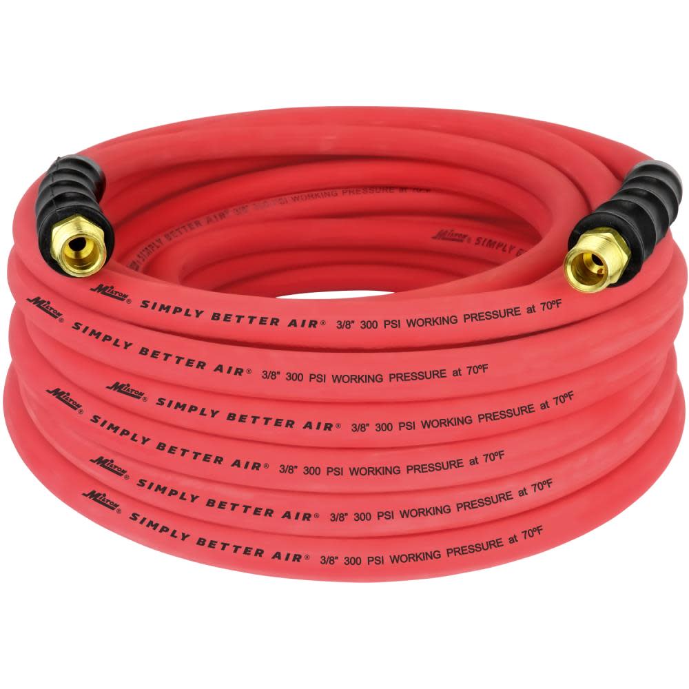 Milton ULR 3/8 ID x 50and#8242; (3/8 MNPT) Ultra Lightweight Rubber Air Hose for Extreme Environments