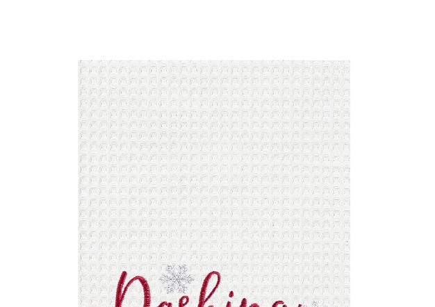 X 18 quot Christmas Holidy quot dashing Through The Snow quot Sentiment Cotton Waffle Weave Kitchen Dish Towel