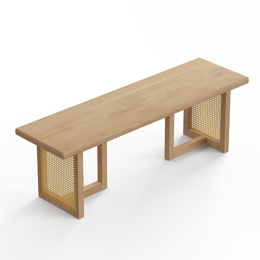 Havenwood Rectangular Cane Dining Bench