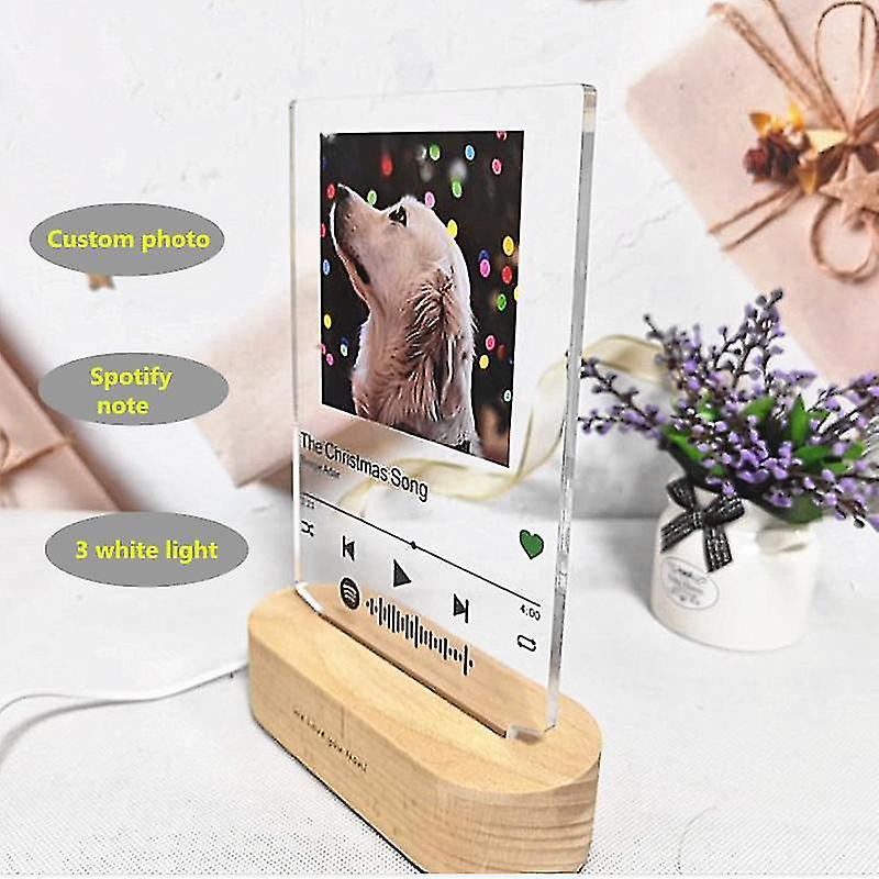 2021 Hot Deal Customized 3d Colorful Photo Night Light Spotify Note Desk Lamp Decor Valentine's Day Lover Gift Stepless Dimming