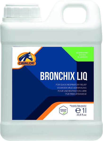 Cavalor Bronchix Liq Respiratory Health Liquid Horse Supplement， 1000-mL bottle