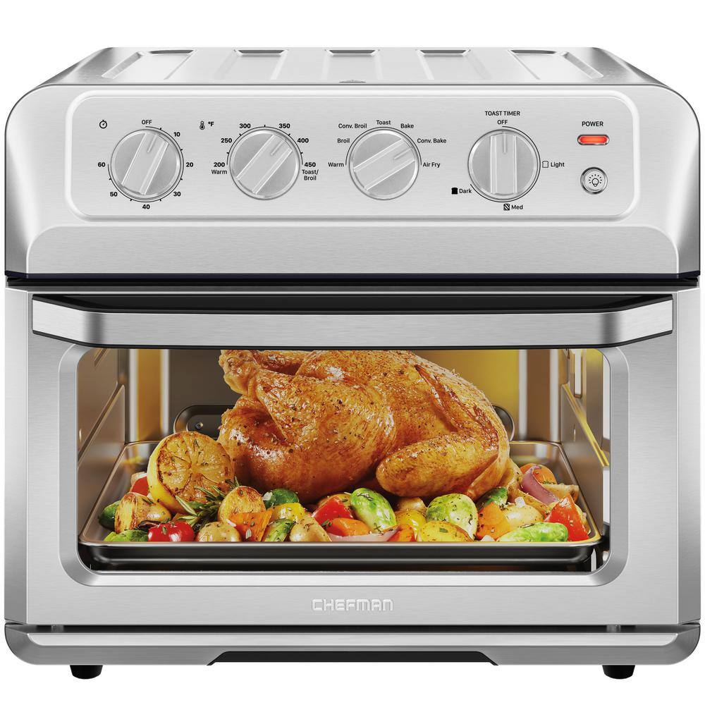 Chefman Air Fryer Toaster Oven XL 20 L Healthy Cooking  User Friendly Countertop Convection Bake  Broil 7 Cooking Functions RJ50-SS-M20