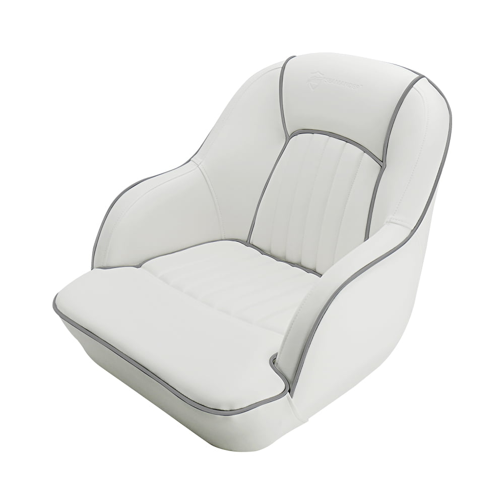 Seamander S1040 series Premier Pontoon Furniture Bucket Seat， Captain Seat， Colors White/Gray