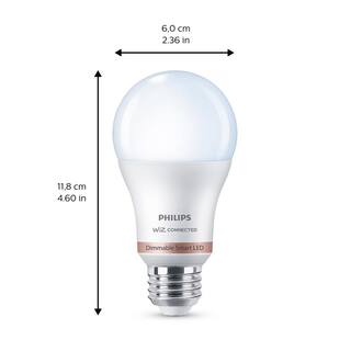 Philips 60-Watt Equivalent A19 LED Daylight (5000K) Smart Wi-Fi Light Bulb powered by WiZ with Bluetooth (1-Pack) 562587