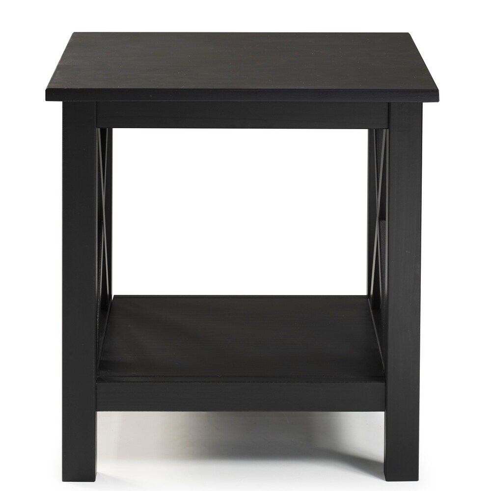 Ripplewood Farmhouse X Base Side End Table