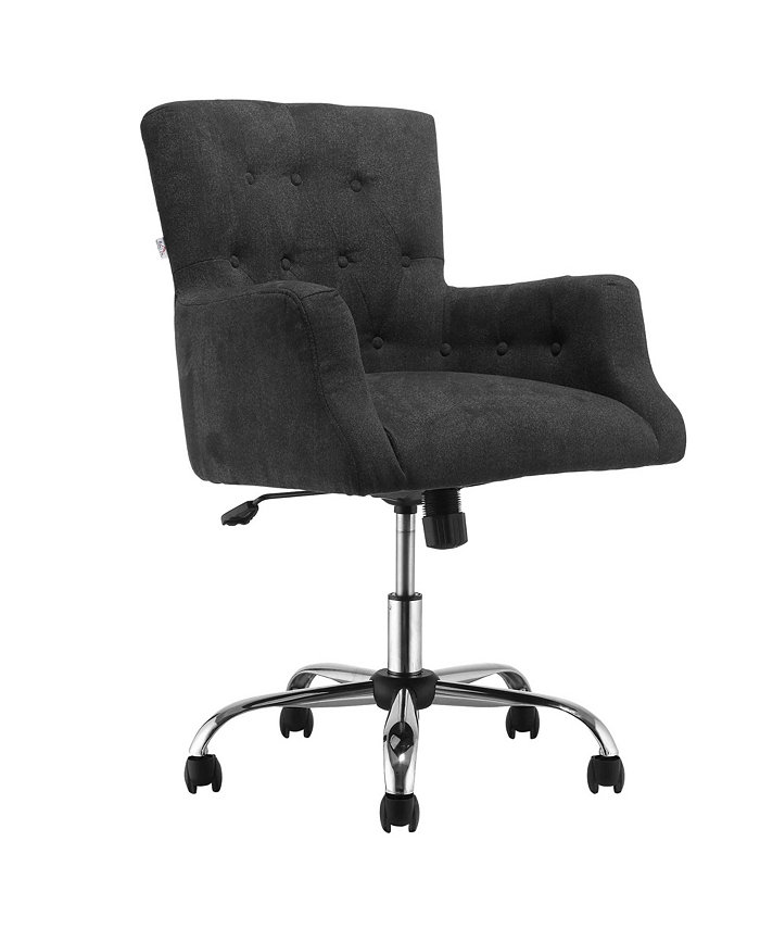 HOMCOM Swivel Computer Chair Mid Back Office Desk Chair for Home Carbon Black