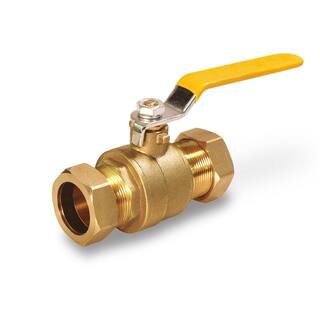 The Plumber's Choice 1 in. Premium Brass Full Port Ball Valve with Compression Connections M822223