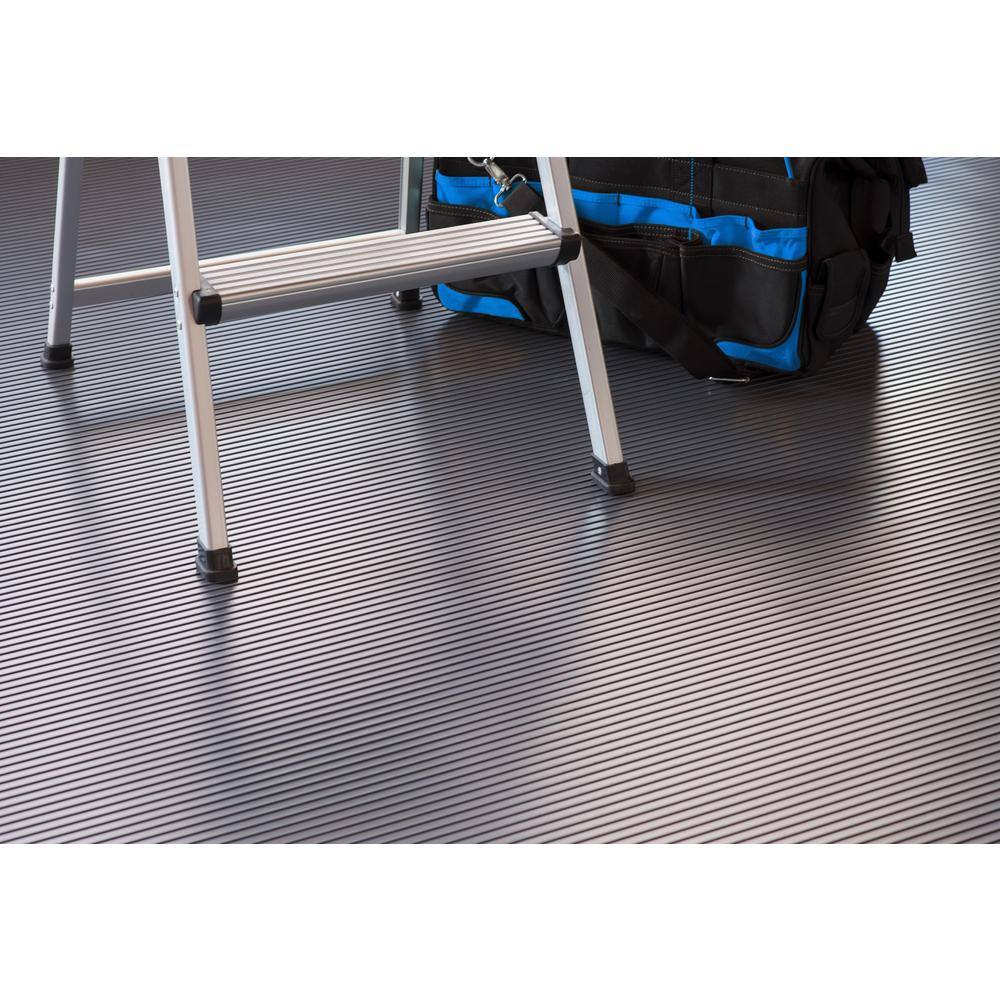 G-Floor Rib 5 ft. x 10 ft. Slate Grey Vinyl Garage Flooring Cover and Protector GF55RB510SG