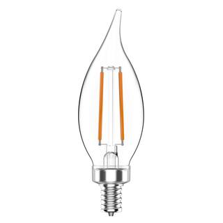 40-Watt Equivalent B11 Non-Dimmable E12 Candelabra Clear Glass Filament LED Vintage Edison Light Bulb Daylight (8-Pack) CF35-2C 3.3W 120V E12 5000K Ra80