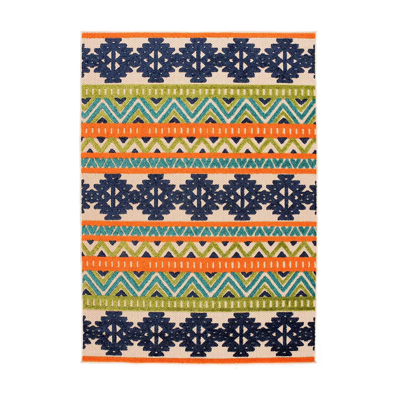 World Rug Gallery Contemporary Geometric Bohemian Indoor Outdoor Rug