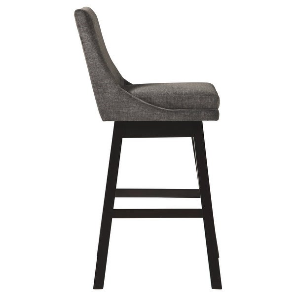 43 Inch Fabric Padded Swivel Barstool， Set of 2， Dark Gray - 43 H x 22 W x 19 L