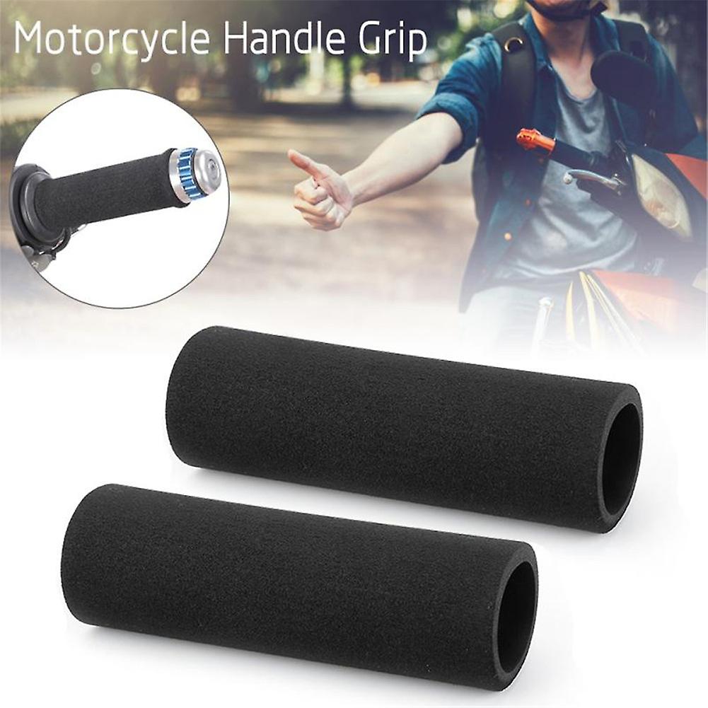 2pcs Motorcycle Handlebar Protective Cover Sponge Sweat Absorbent Non Slip Handlebar Cover Electric Bike Motorcycle Accessories Black