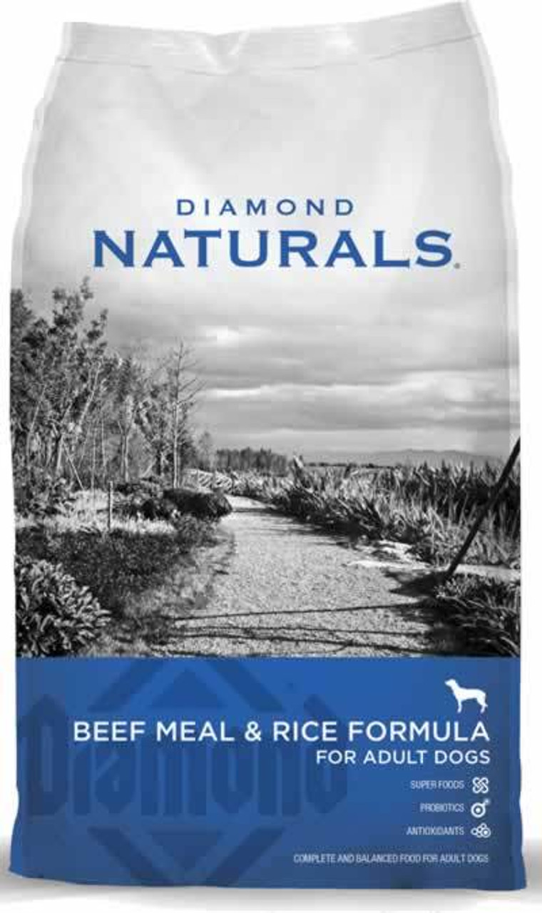 Diamond Naturals Beef Meal and Rice Adult Dog Food， 40 Pounds