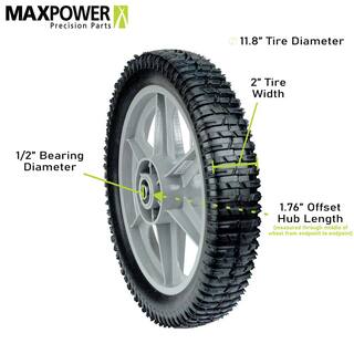 MaxPower 11.75 in. x 2 in. Spoked Plastic Wheel 335112B