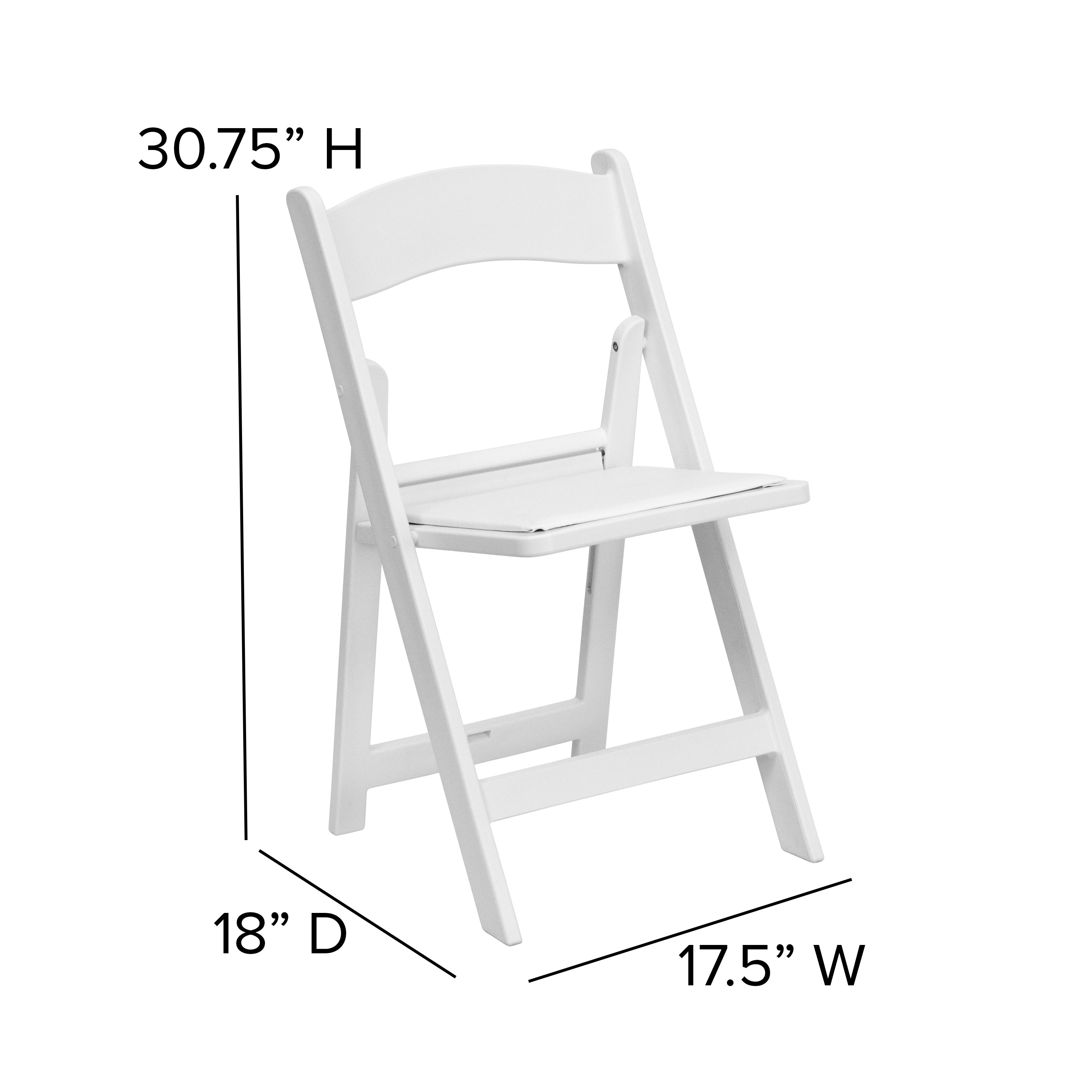 Flash Furniture Hercules™ Folding Chair - White Resin – 1000LB Weight Capacity - Comfortable Event Chair - Light Weight Folding Chair