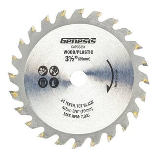 Genesis 3-12 in. 24-Teeth Tungsten Carbide-Tipped Circular Saw Blade for Wood and Plastic GAPCS351