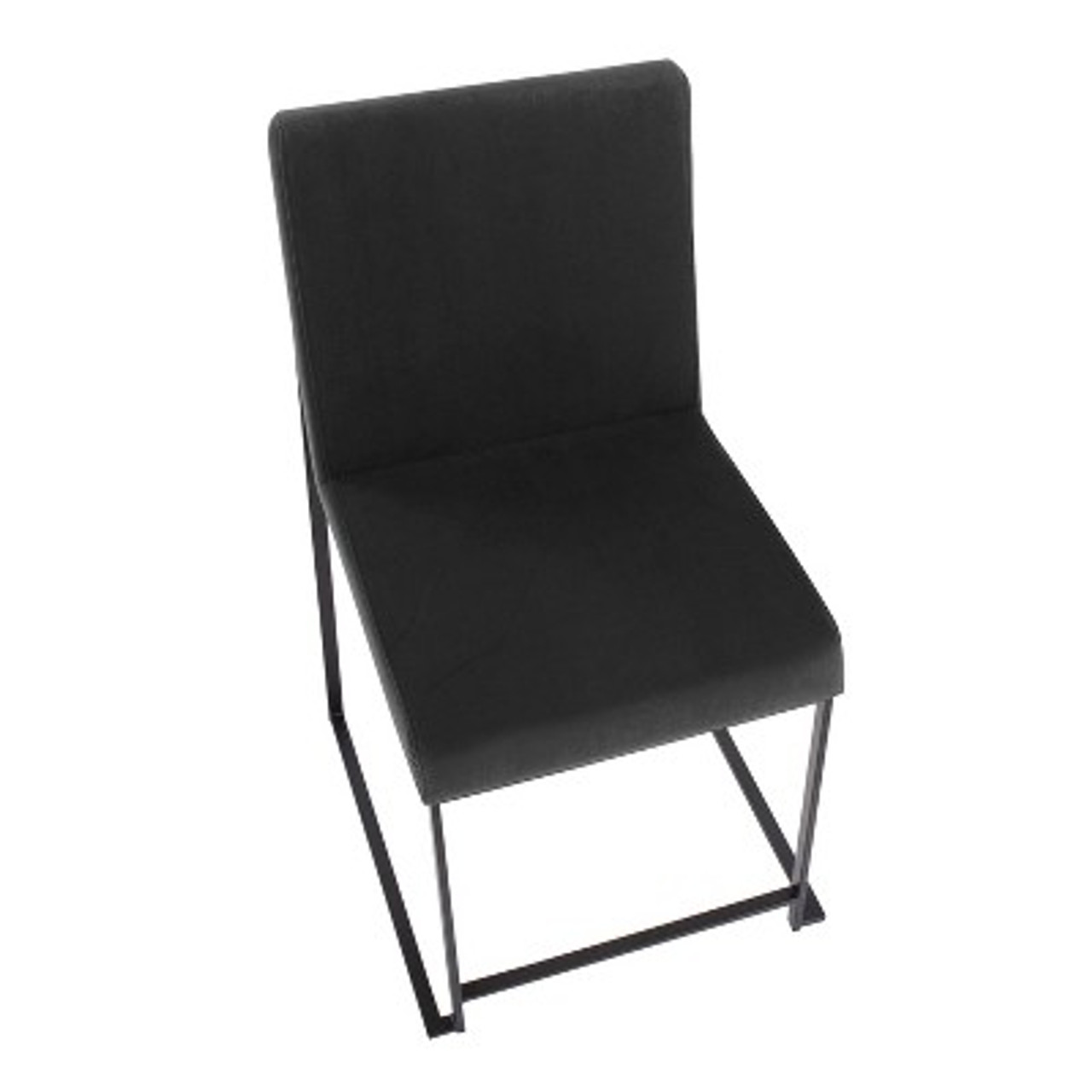 Set of 2 High Back Fuji Dining Chairs Velvet/Steel Black - LumiSource