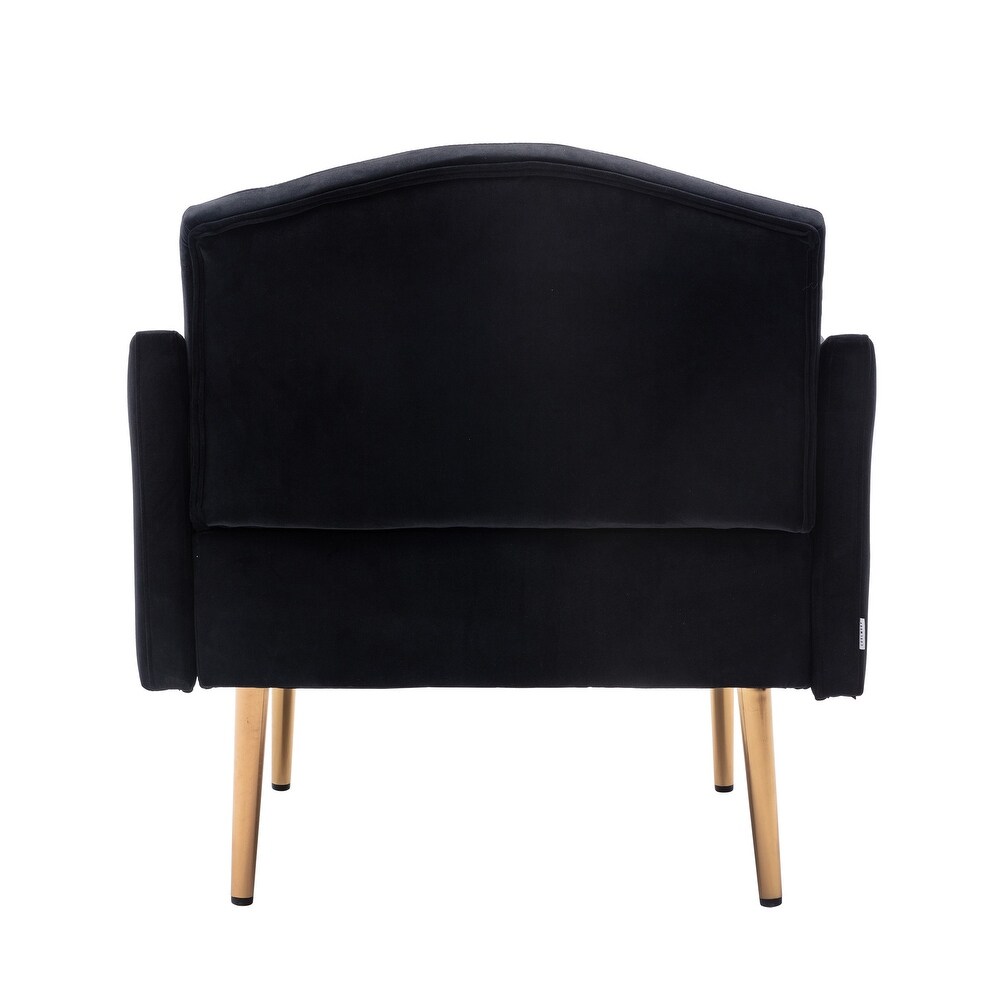 Tufted Velvet Accent Chair with Rose Golden Legs