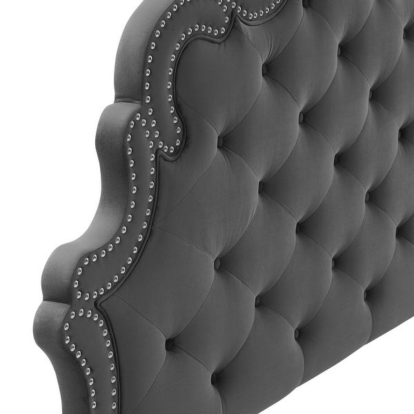 Arabella Button-Tufted Performance Velvet King/California King Headboard - - 35485264