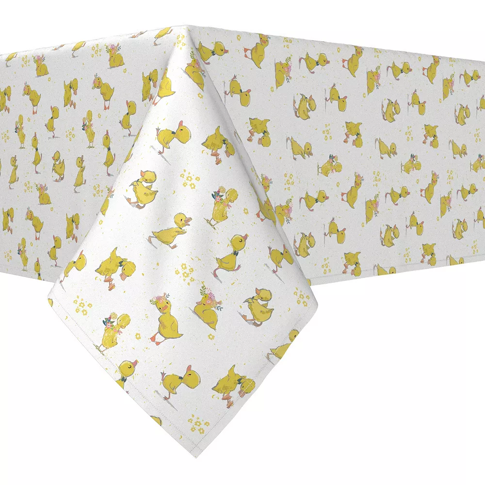 Square Tablecloth， 100% Polyester， 54x54， Ducklings