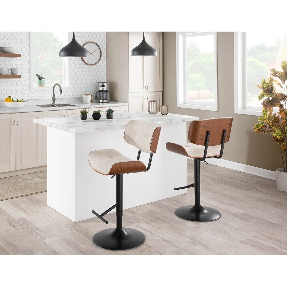 Carson Carrington Leksand Adjustable Bar Stool with Straight T Footrest (Set of 2)