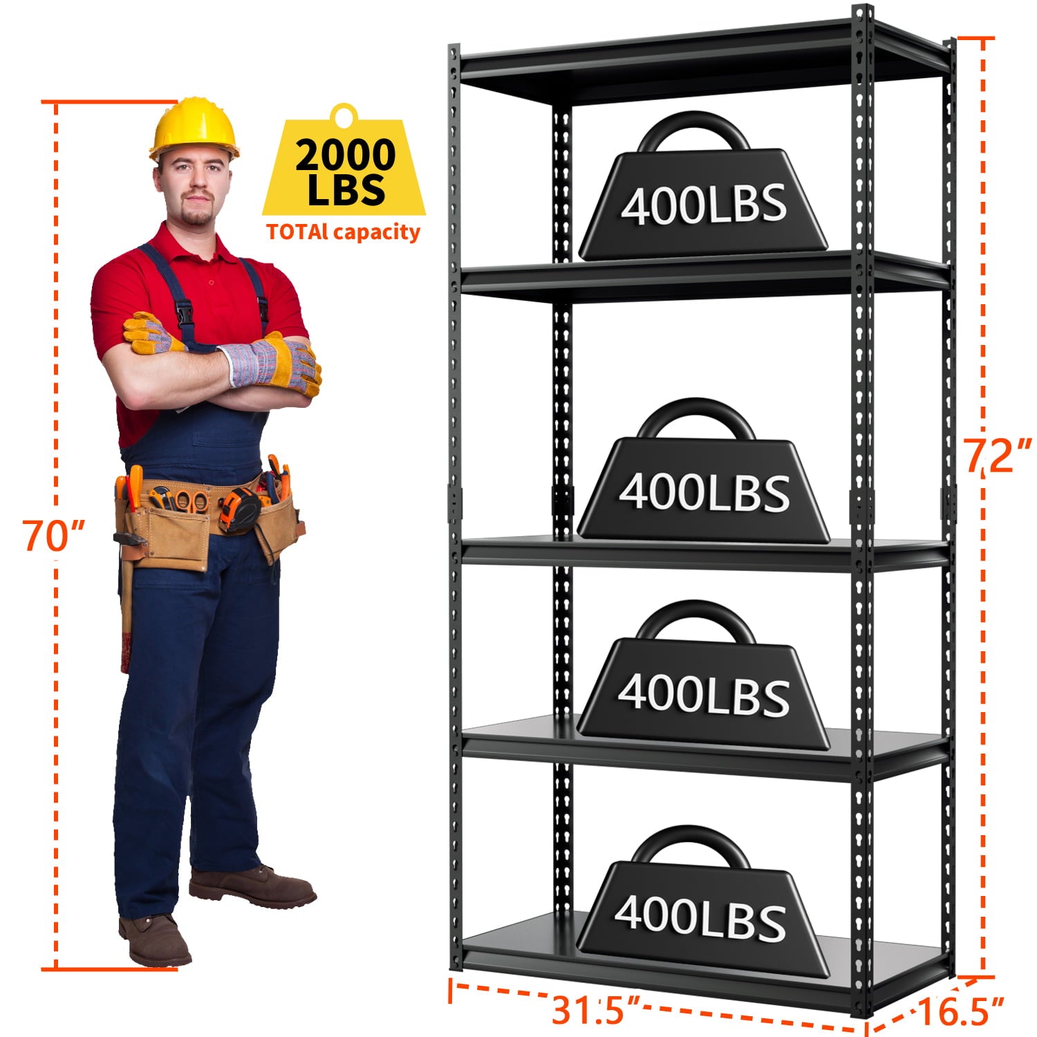 Slsy 5 Tier Storage Shelves, 72