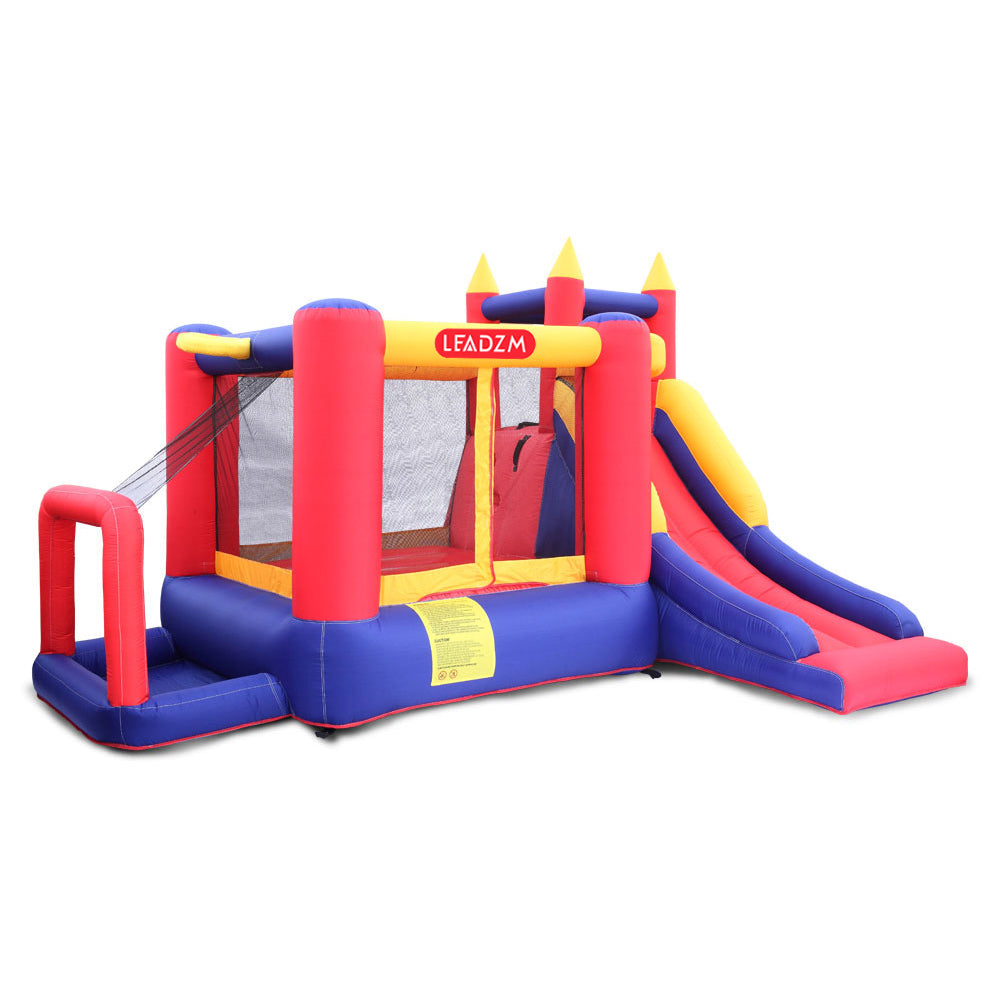 Children's outdoor bouncy castle, inflatable bounce house, 420D Oxford cloth + coating scraping surface (including fan)