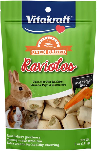 Vitakraft Raviolos Made with Real Vegetables Rabbit， Guinea Pig and Hamster Small Animal Treats， 5-oz bag