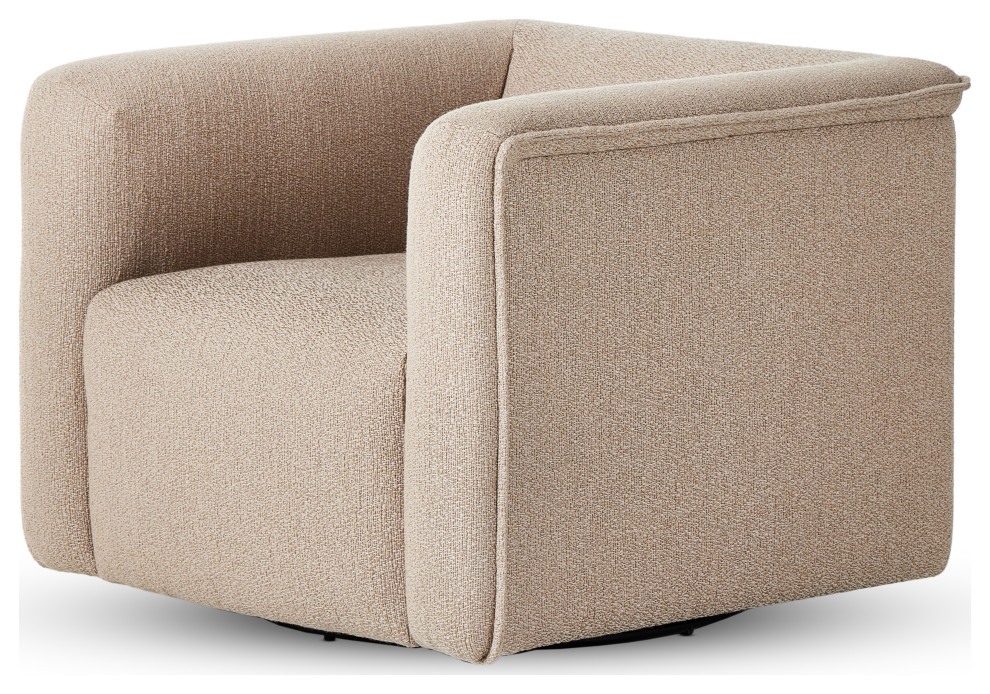 Wellborn Swivel Chair Kerbey Camel   Transitional   Armchairs And Accent Chairs   by Zin Home  Houzz