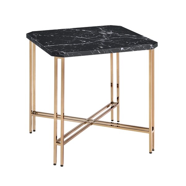 Strick and Bolton Dominic Faux Marble Square End Table