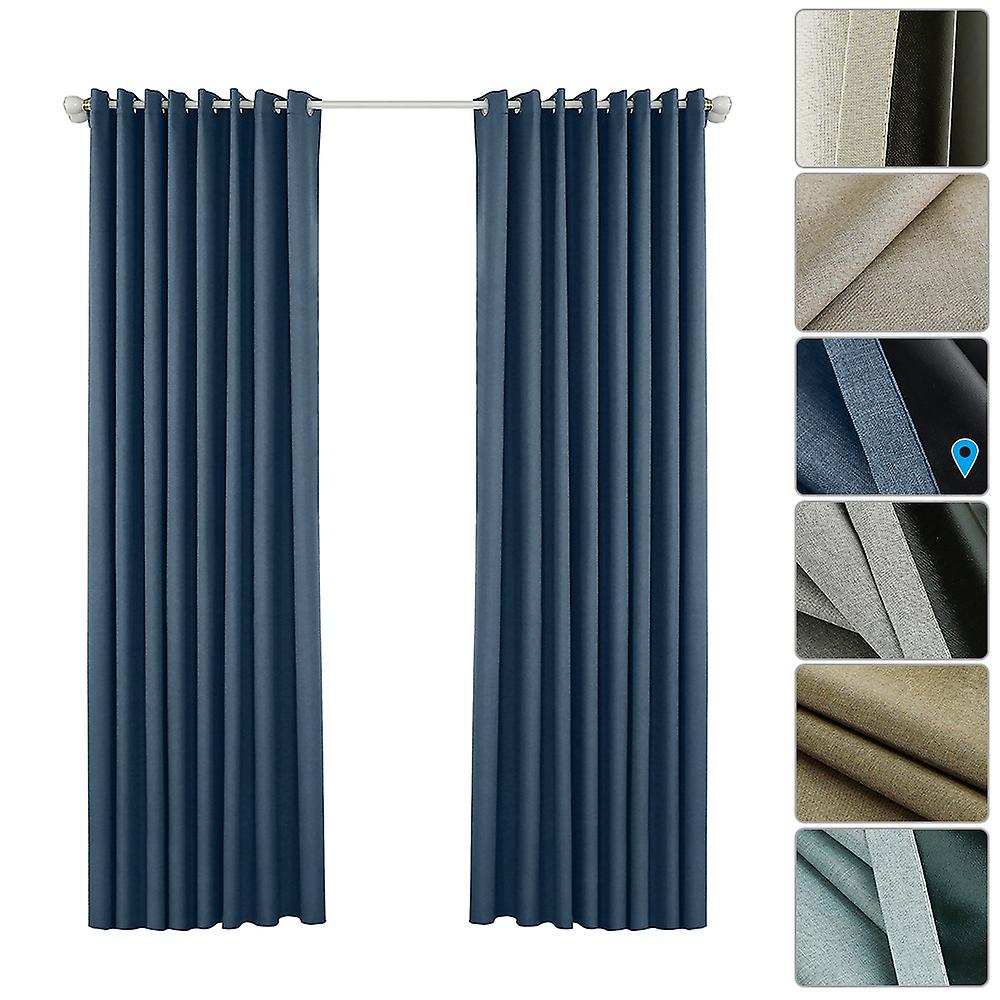 Blackout Curtains For Bedroom Grommet Insulated Room Curtains For Living Room， Set Of 2 Panels (53*83in) Light Green 53w X 83l In