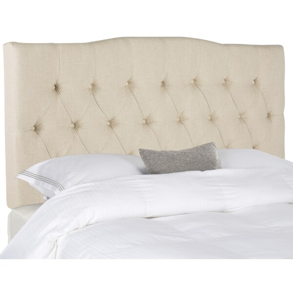 SAFAVIEH Axel Hemp Linen Upholstered Tufted Headboard (King) - - 12014874