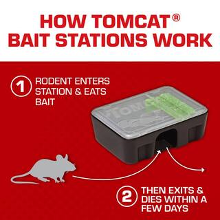 TOMCAT Mouse Killer Child Resistant Disposable Station 4 Pre-Filled Ready-To-Use Bait Stations 037161005