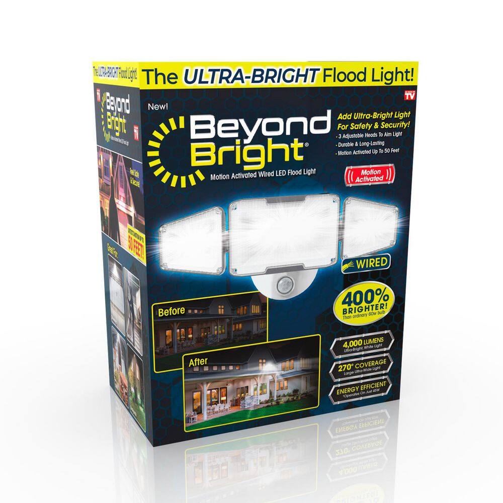 BEYOND BRIGHT Hardwired Black Motion Sensing LED Landscape Flood Light BEBRF-PD24