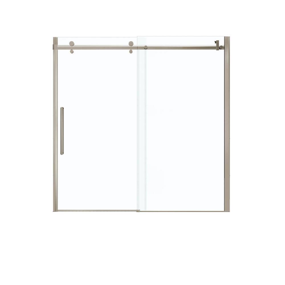 MAAX Halo 59 in. x 59 in. Frameless Sliding Tub Door in Brushed Nickel 139398-900-305-000