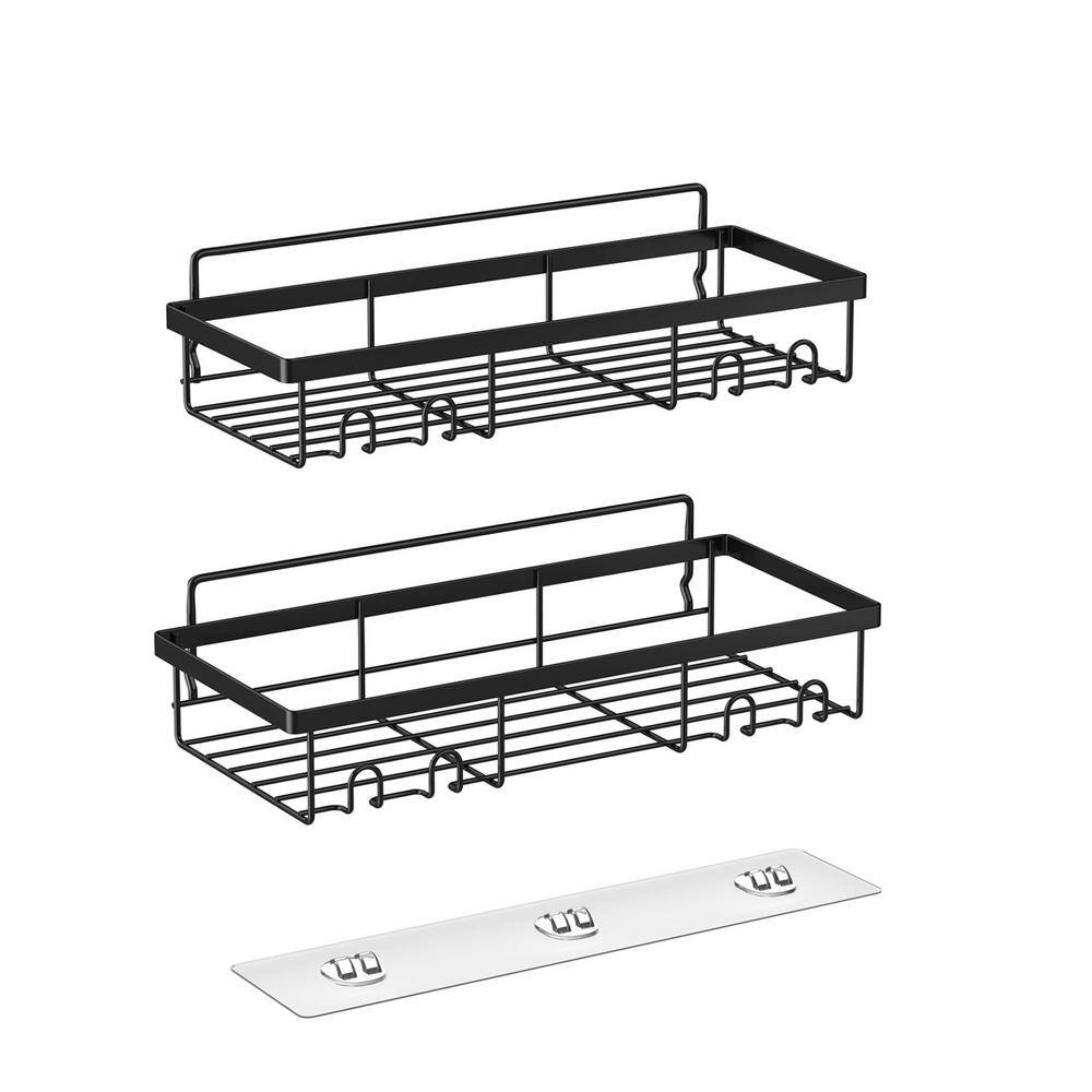 Cubilan Wall Mount Rust Resistant Shower Caddy Shelf Organizer Rack in Black (2 Pack) B09MFDXZHJ