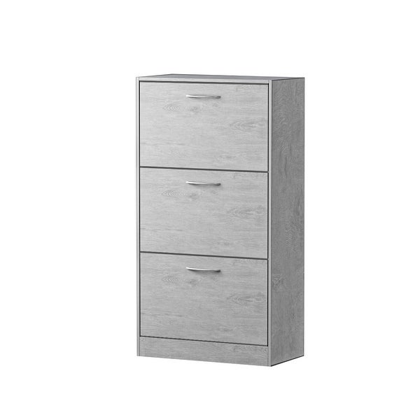 Modern Shoe Storage Cabinet for Entryway， 2 Tier Floor Shoes Cabinet - - 35444446