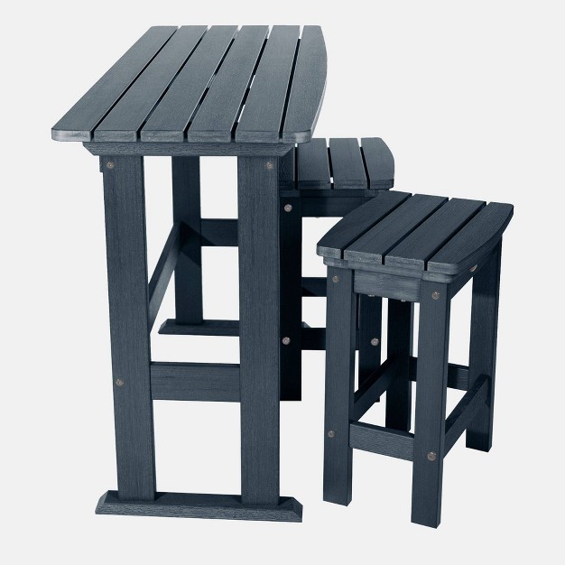 Lehigh 3pc Outdoor Counter Height Set Federal Blue Highwood