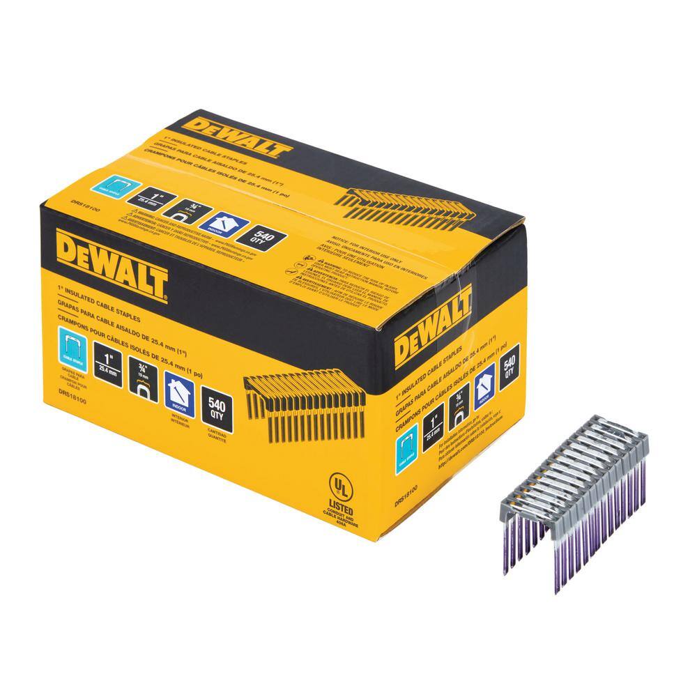 DW 1 in. Insulated Electrical Staples 3 Boxes (540 Per Box) DRS18100X3