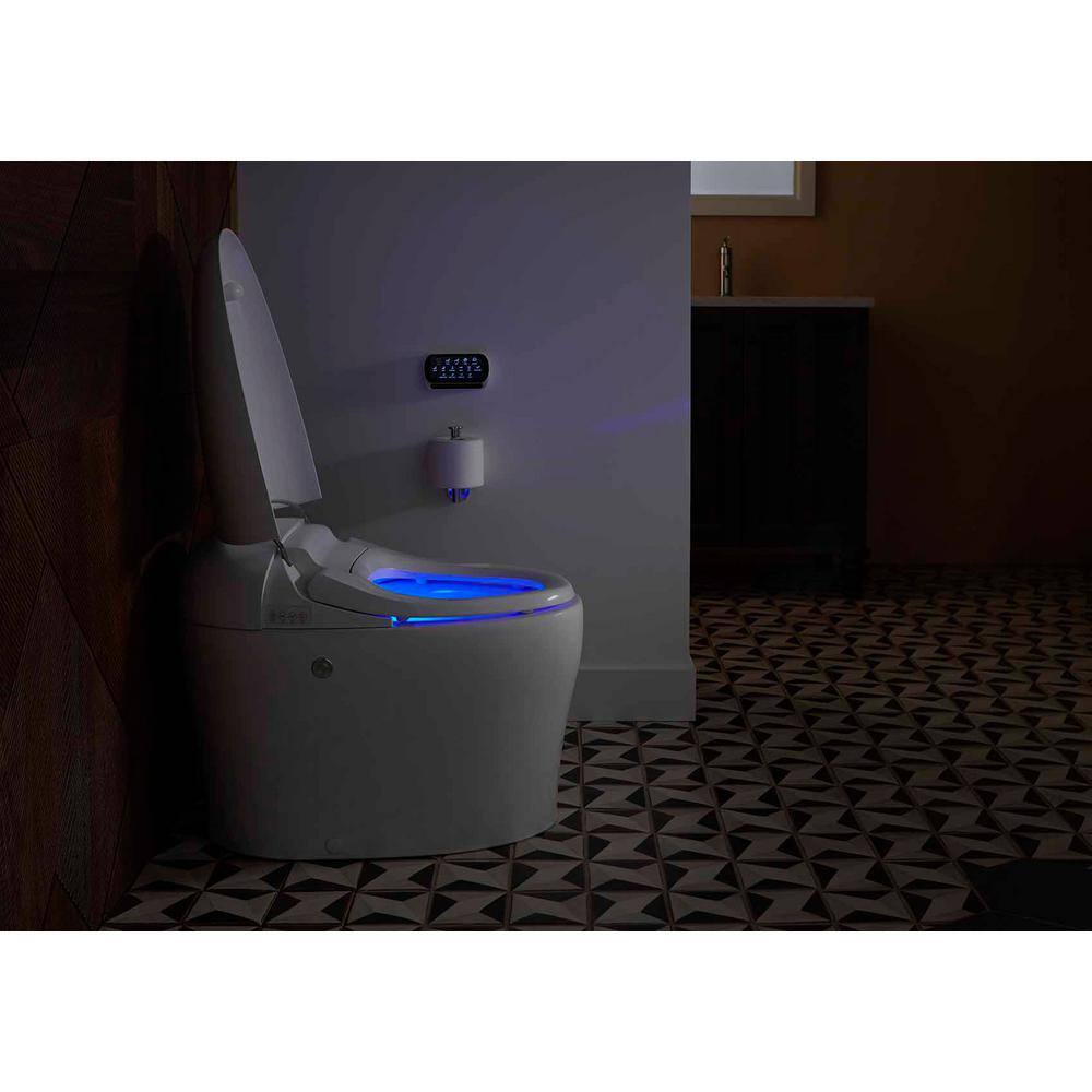 KOHLER Karing Intelligent 1-Piece 1.08 GPF Single Flush Elongated Toilet in White with built in bidet Seat Included K-77780-0