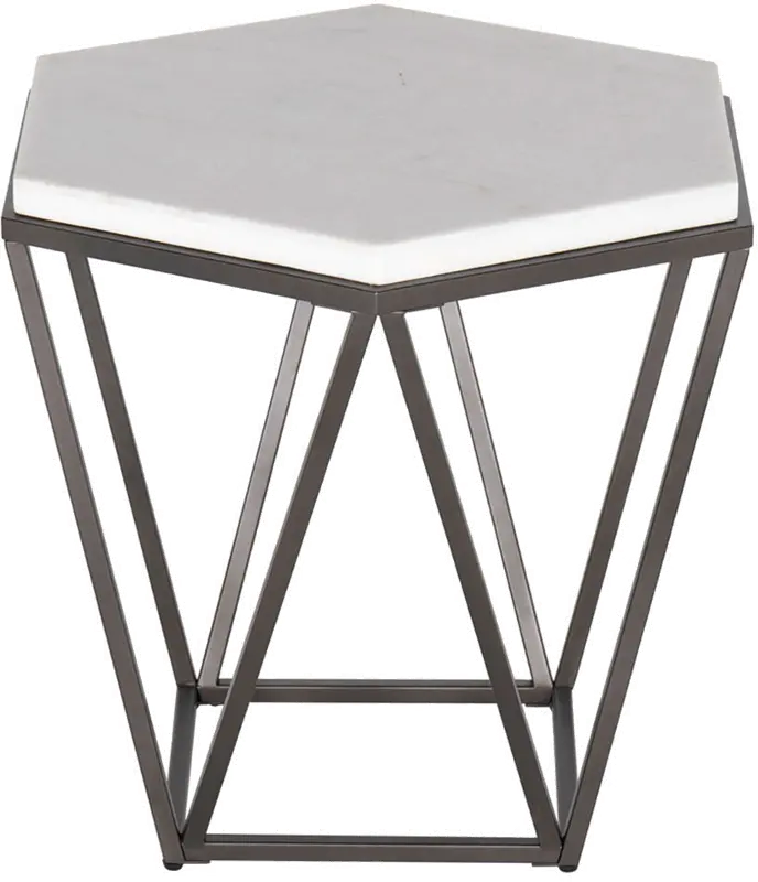 Corvus Modern End Table with White Marble