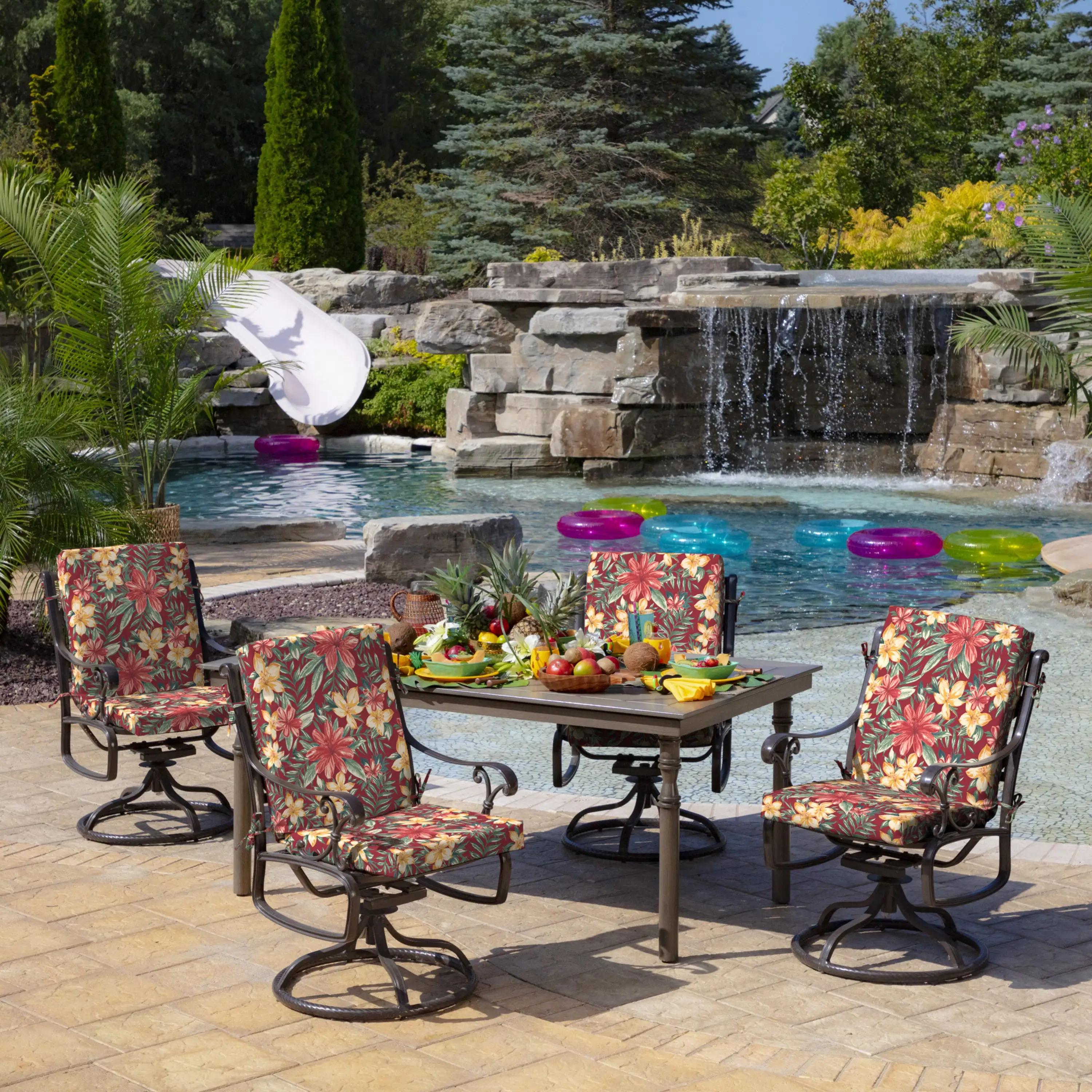 Arden Selections Outdoor Dining Chair Cushion 20 x 20， Ruby Clarissa