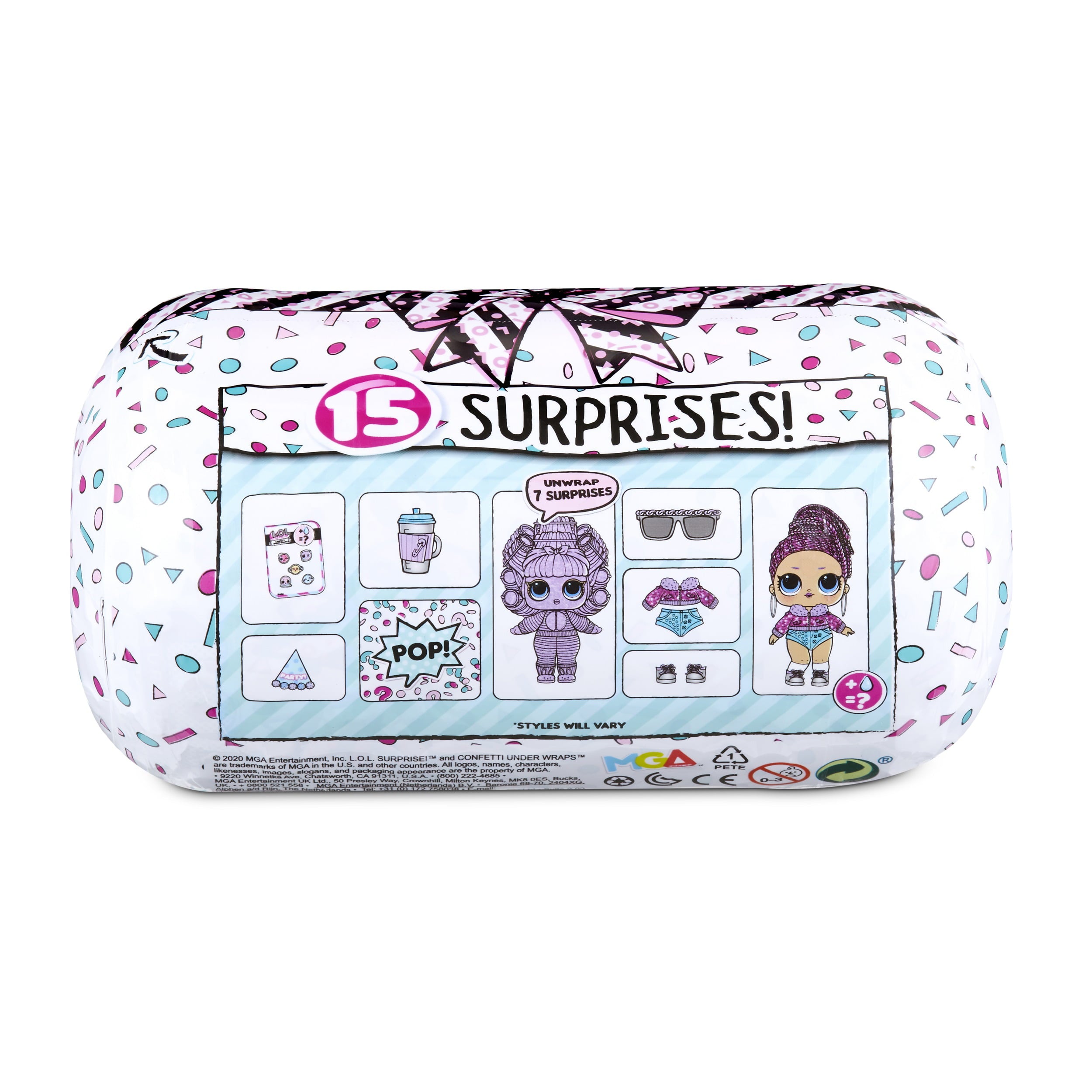 LOL Surprise Confetti Under Wraps Re-released Doll With 15 Surprises - Toys for Girls Ages 4 5 6+