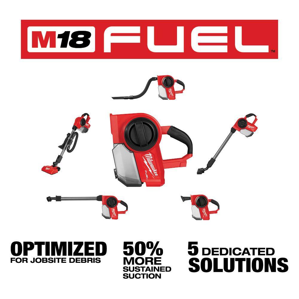 MW M18 FUEL 18-Volt Lithium-Ion Brushless 0.25 Gal. Cordless Jobsite Vacuum (Vacuum-Only) 0940-20