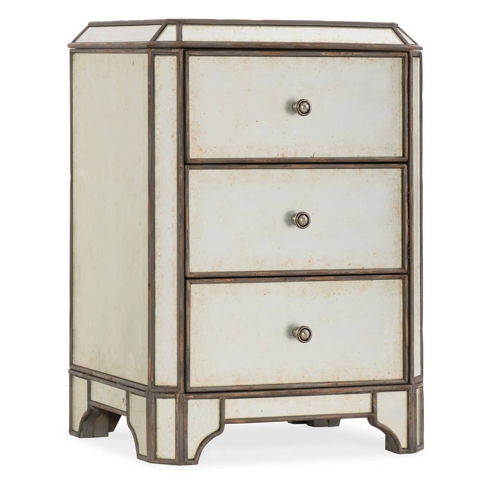 Arabella Mirrored Three Drawer Nightstand